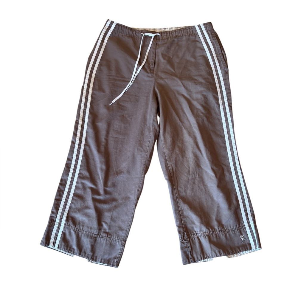 Danskin Now Brown Track Pants with White Side Stripes
